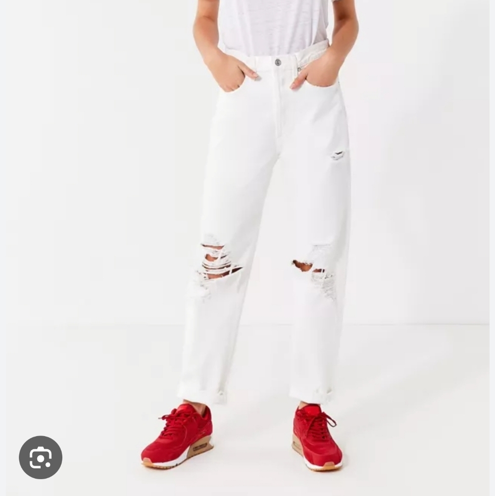 Agolde 90's Mid Rise Loose Fit Cropped Jeans White‎ - Picture 5 of 11